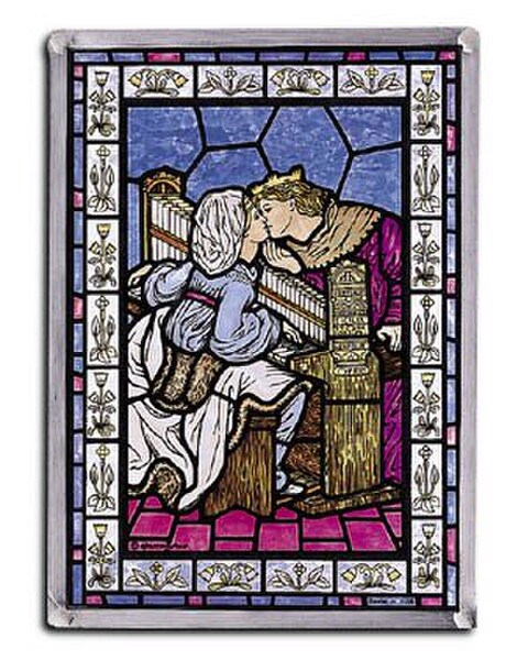 The Kiss by Dante Gabriel Rosetti Stain Glass Art Piece